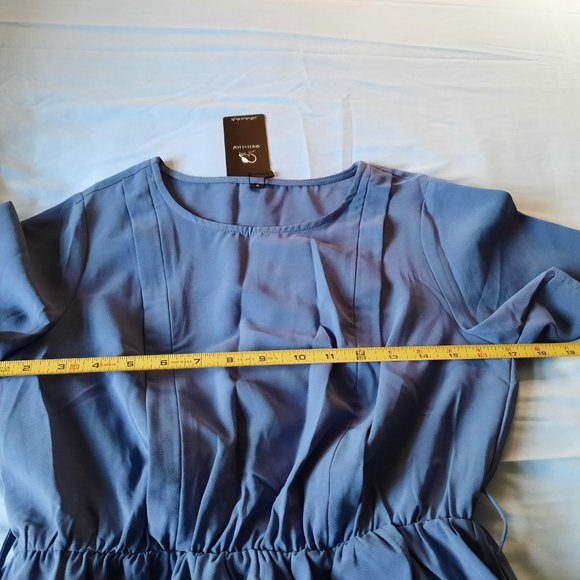 Cornflower Blue Split Hem Maternity Nursing Maxi Dress - NWT, Size S - Picture 12 of 16